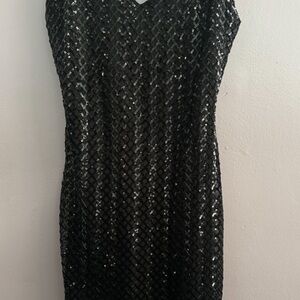 Elegant Black Sequin Dress